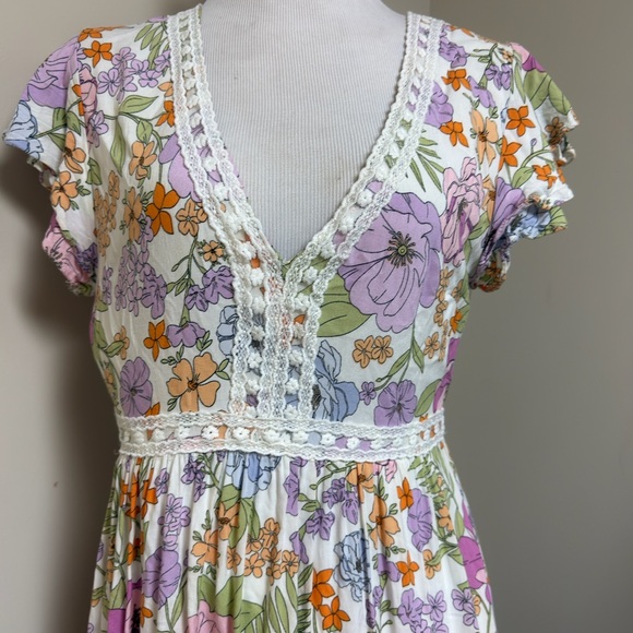 Baevely by Wellmade‎ Field Of Wildflowers Maxi Dress Sz M - Picture 7 of 16
